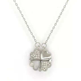   Ezüstszínű nemesacél nyaklánc variálható szív medállal