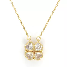   Aranyszínű nemesacél nyaklánc variálható szív medállal