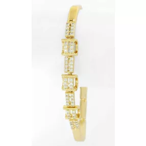   Aranysárga színű antiallergén karkötő fehér kristályokkal