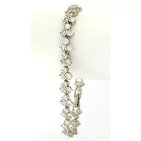 Ezüstszínű antiallergén karkötő fehér kristályokkal