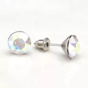   Ezüstszínű nemesacél fülbevaló színjátszós Swarovski kristállyal