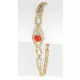 Aranyszínű antiallergén karkötő piros kristállyal