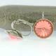 Sötét pink Swarovski kristállyal díszített antiallergén fülbevaló