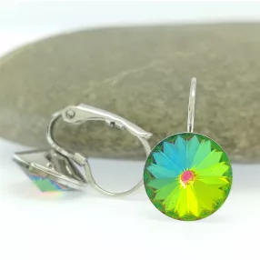   Színjátszós Swarovski kristállyal díszített antiallergén fülbevaló