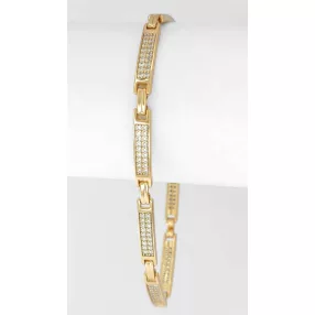 Aranyszínű antiallergén karkötő fehér kristályokkal