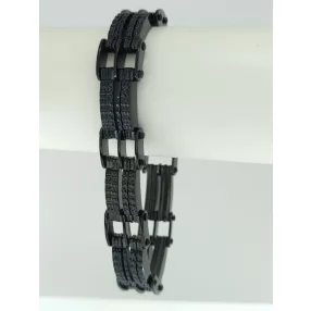 Fekete színű nemesacél karkötő