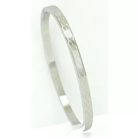 Ezüstszínű nemesacél hullám mintás karperec