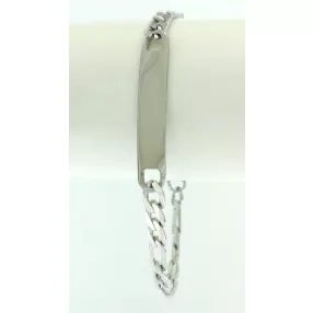 Ezüstszínű nemesacél karkötő gravírozható betéttel