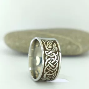 Ezüstszínű nemesacél viking gyűrű