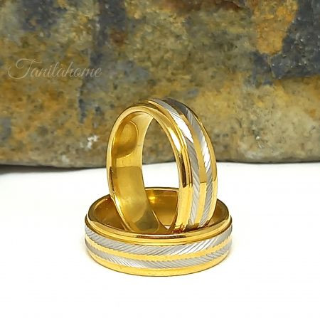 Arany-ezüstszínű nemesacél gyűrű