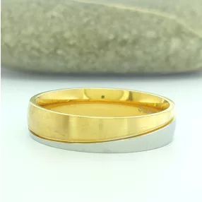 Arany-ezüstszínű nemesacél gyűrű