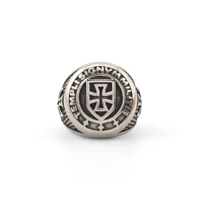Ezüstszínű nemesacél Templomos gyűrű