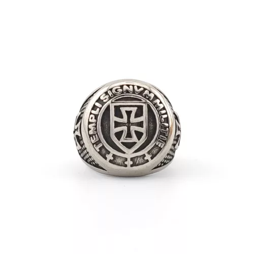 Ezüstszínű nemesacél Templomos gyűrű