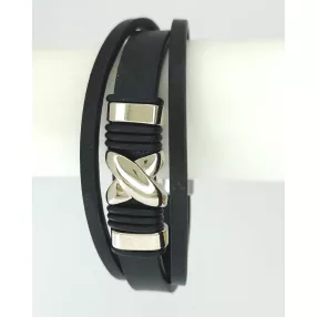 Bőr és kaucsuk karkötők nemesacéllal